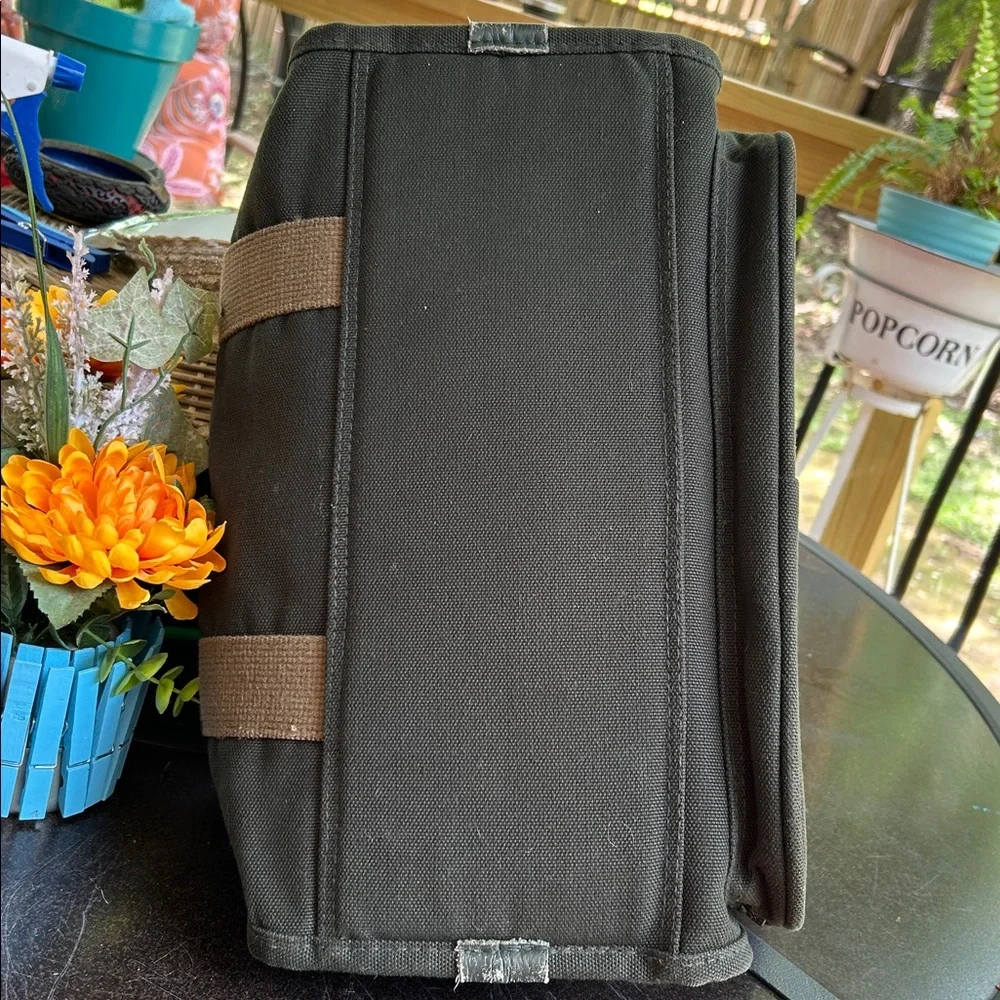 Vintage Dakota Dark Green Canvas & Brown Leather Messenger Bag